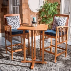 Safavieh Pate Patio Collection 3-pc. Bistro Set Folding