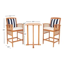 Safavieh Pate Patio Collection 3-pc. Bistro Set Folding