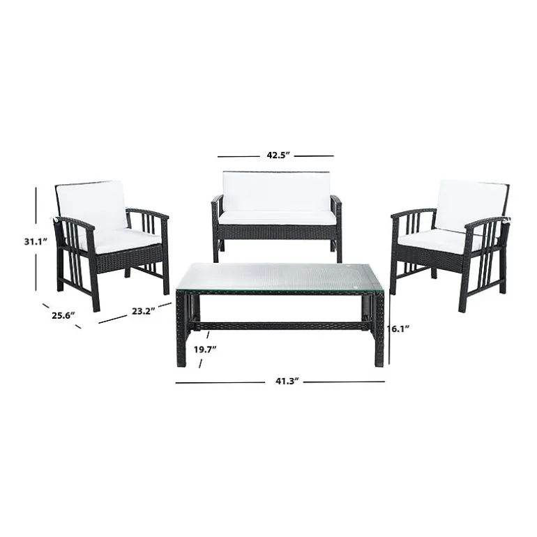 Safavieh 4-pc. Conversation Set Weather Resistant