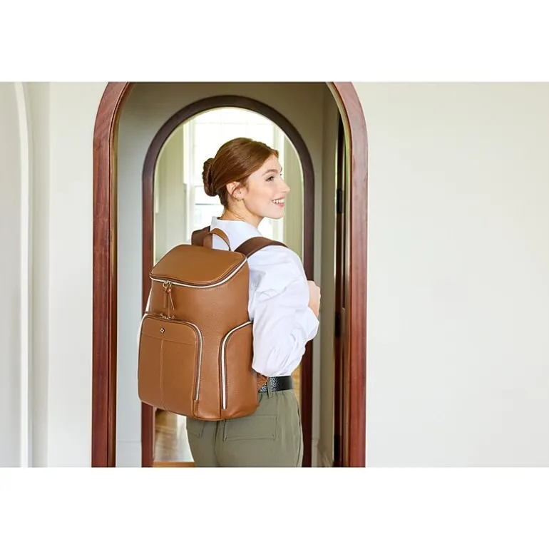 Samsonite Mobile Solution 2 Leather Deluxe Unisex Adult Padded Straps Backpack