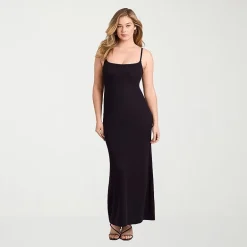 S3 Apparel Shapewear Womens Scoop Neck Sleeveless Rib Knit Bodycon Dress