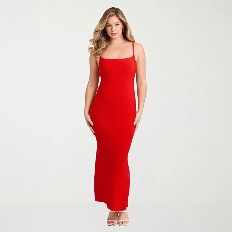 S3 Apparel Shapewear Womens Square Neck Sleeveless Bodycon Dress
