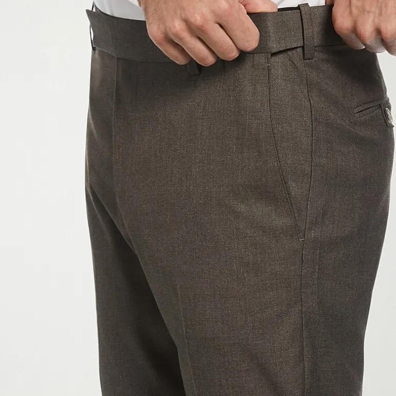 Savane Premium Stretch Expandable Waist Mens Straight Fit Dress Flat Front Pant