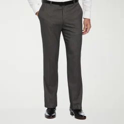 Savane Premium Stretch Expandable Waist Mens Straight Fit Dress Flat Front Pant