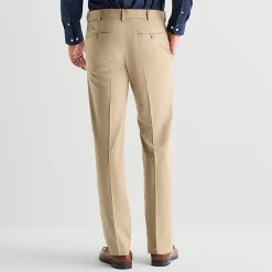 Savane Premium Stretch Expandable Waist Mens Straight Fit Dress Flat Front Pant