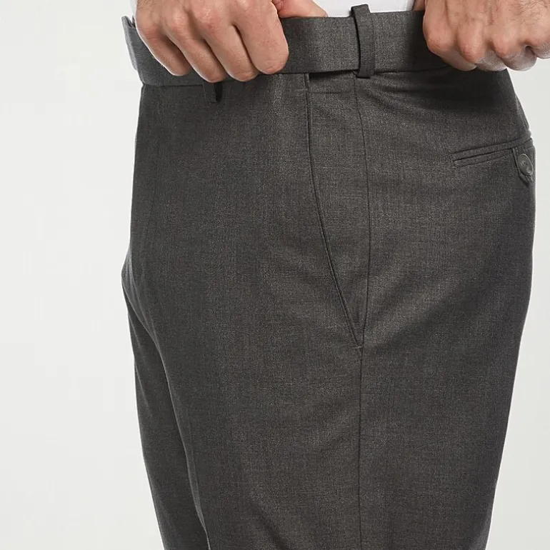Savane Premium Stretch Expandable Waist Mens Straight Fit Dress Flat Front Pant