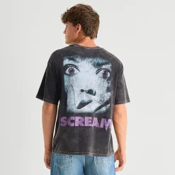 Scream Mens Crew Neck Short Sleeve Boxy Fit Graphic T-Shirt