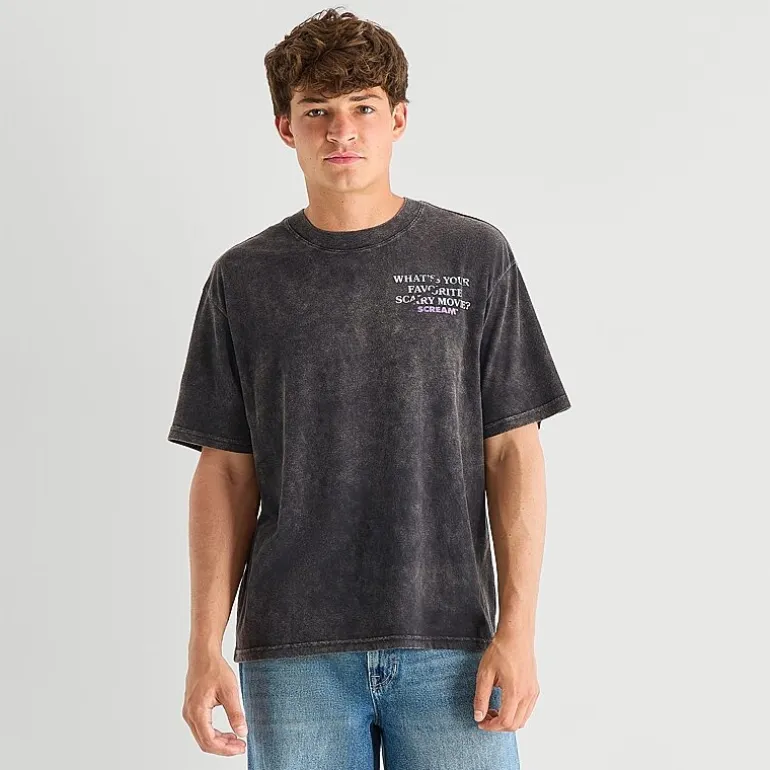 Scream Mens Crew Neck Short Sleeve Boxy Fit Graphic T-Shirt