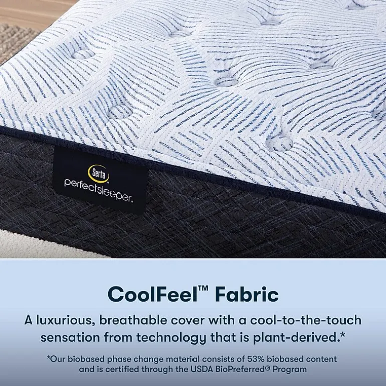 Serta Perfect Sleeper Blue Lagoon Nights 13.5" Plush Tight Top - Mattress + Box Spring
