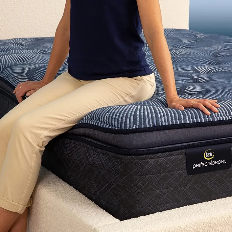 Serta Perfect Sleeper Cobalt Calm 15.25" Plush Pillow Top - Mattress + Box Spring