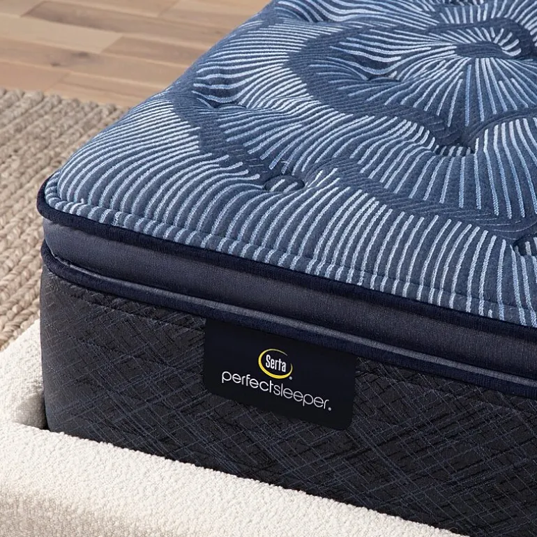 Serta Perfect Sleeper Cobalt Calm 15.25" Plush Pillow Top - Mattress + Box Spring