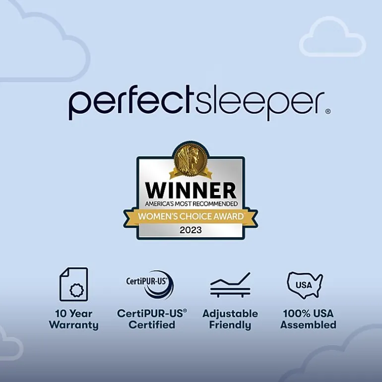 Serta Perfect Sleeper Cobalt Calm 15.25" Plush Pillow Top - Mattress + Box Spring