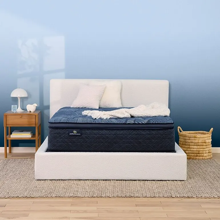 Serta Perfect Sleeper Cobalt Calm 15.25" Plush Pillow Top - Mattress + Box Spring