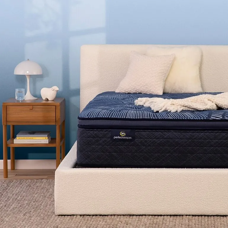 Serta Perfect Sleeper Cobalt Calm 15.25" Plush Pillow Top - Mattress + Box Spring