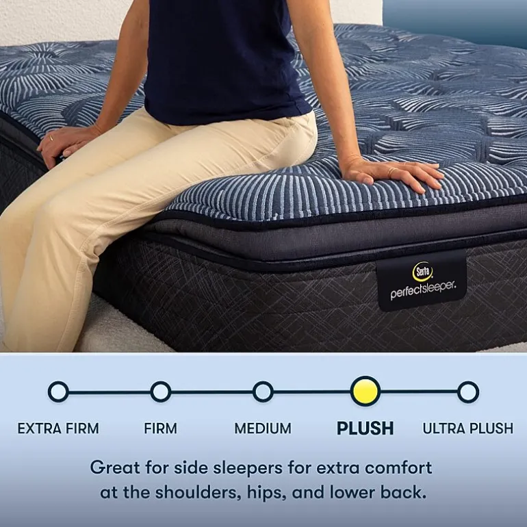 Serta Perfect Sleeper Cobalt Calm 15.25" Plush Pillow Top - Mattress + Box Spring