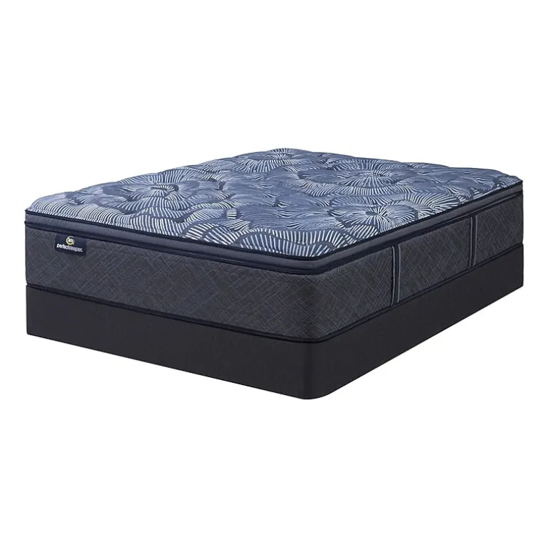 Serta Perfect Sleeper Cobalt Calm 15.25" Plush Pillow Top - Mattress + Box Spring