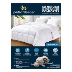 Serta 300 Thread Count Light Warmth White Down Fiber Comforter