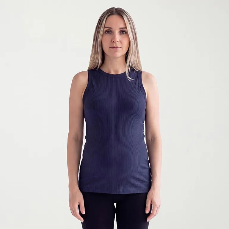 24seven Comfort Apparel Maternity Womens Maternity Round Neck Sleeveless Tank Top