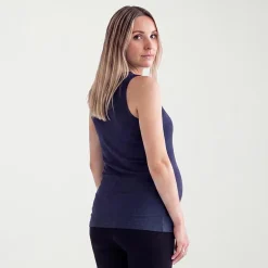 24seven Comfort Apparel Maternity Womens Maternity Round Neck Sleeveless Tank Top