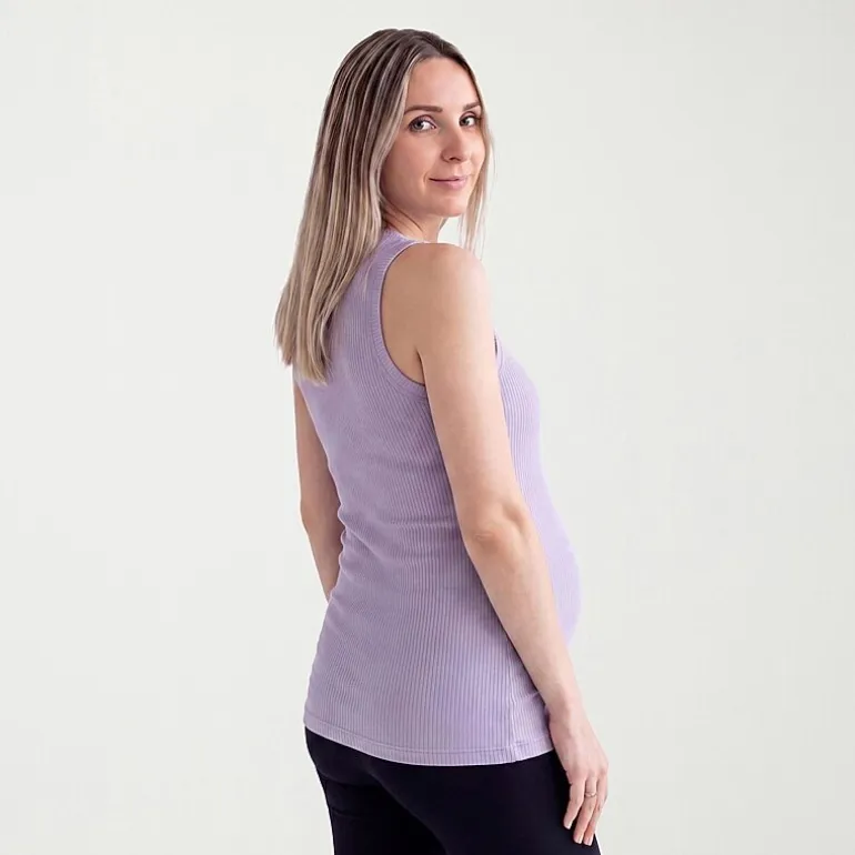 24seven Comfort Apparel Maternity Womens Maternity Round Neck Sleeveless Tank Top