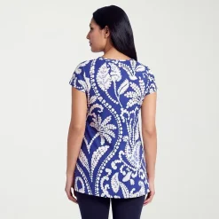 24seven Comfort Apparel Maternity Maternity Womens V Neck Short Sleeve Tunic Top