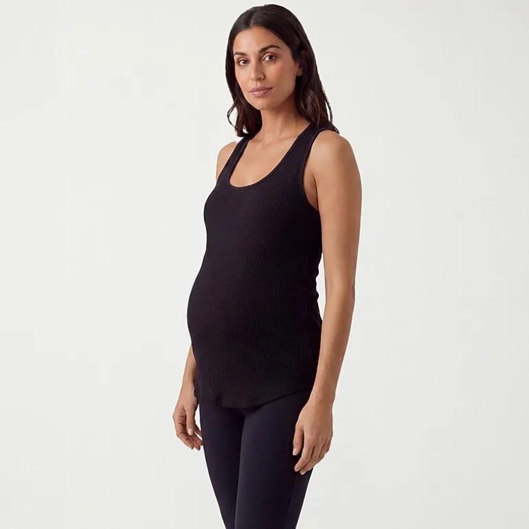 24seven Comfort Apparel Maternity Womens Maternity Scoop Neck Sleeveless Tank Top
