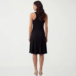 24seven Comfort Apparel Maternity Womens Maternity Midi Scoop Neck Sleeveless A-Line Dress