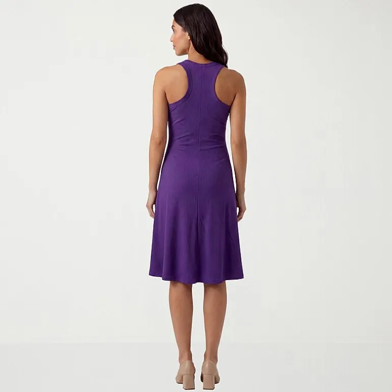 24seven Comfort Apparel Maternity Womens Maternity Midi Scoop Neck Sleeveless A-Line Dress