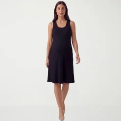 24seven Comfort Apparel Maternity Womens Maternity Midi Scoop Neck Sleeveless A-Line Dress
