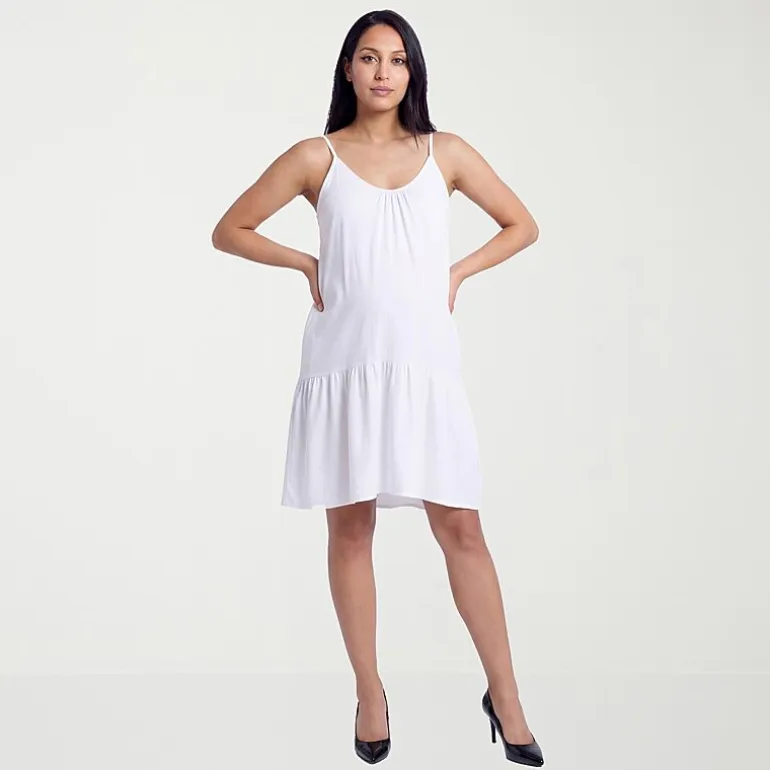 24seven Comfort Apparel Maternity Womens Maternity Scoop Neck Sleeveless A-Line Dress