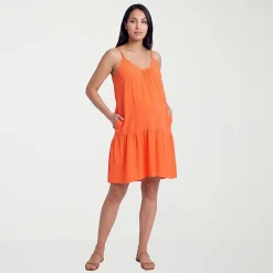 24seven Comfort Apparel Maternity Womens Maternity Scoop Neck Sleeveless A-Line Dress