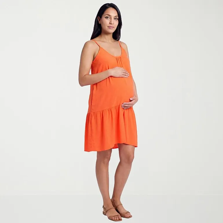 24seven Comfort Apparel Maternity Womens Maternity Scoop Neck Sleeveless A-Line Dress