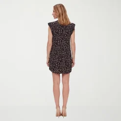 24seven Comfort Apparel Maternity Womens Maternity V Neck Sleeveless Abstract A-Line Dress