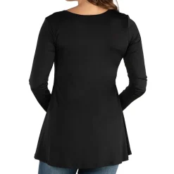 24seven Comfort Apparel Maternity Womens Henley Neck Long Sleeve Tunic Top