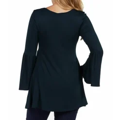 24seven Comfort Apparel Maternity Womens Scoop Neck Long Sleeve Tunic Top