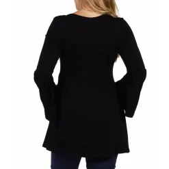 24seven Comfort Apparel Maternity Womens Scoop Neck Long Sleeve Tunic Top