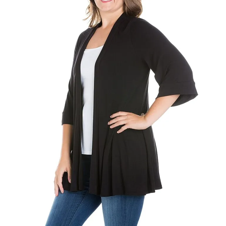 24seven Comfort Apparel Womens Plus Midweight Softshell Vest Jacket