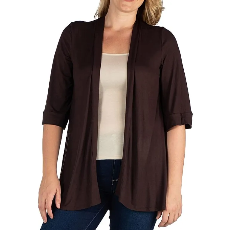 24seven Comfort Apparel Womens Plus Midweight Softshell Vest Jacket