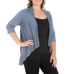 24seven Comfort Apparel Womens Plus Midweight Softshell Vest Jacket