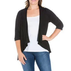 24seven Comfort Apparel Womens Plus Midweight Softshell Vest Jacket