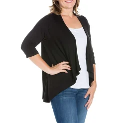 24seven Comfort Apparel Womens Plus Midweight Softshell Vest Jacket