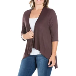 24seven Comfort Apparel Womens Plus Midweight Softshell Vest Jacket
