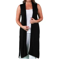 24seven Comfort Apparel Womens Plus Midweight Softshell Vest Jacket