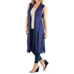 24seven Comfort Apparel Womens Plus Midweight Softshell Vest Jacket