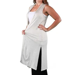 24seven Comfort Apparel Womens Plus Midweight Softshell Vest Jacket