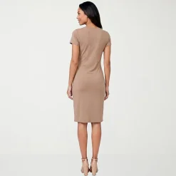 24seven Comfort Apparel Womens Short Sleeve Wrap Dress