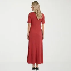 24seven Comfort Apparel Womens Scoop Neck Short Sleeve Maxi Dress