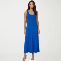 24seven Comfort Apparel Womens Scoop Neck Sleeveless Maxi Dress