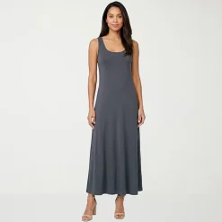 24seven Comfort Apparel Womens Scoop Neck Sleeveless Maxi Dress