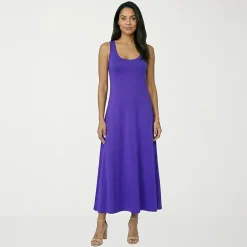 24seven Comfort Apparel Womens Scoop Neck Sleeveless Maxi Dress